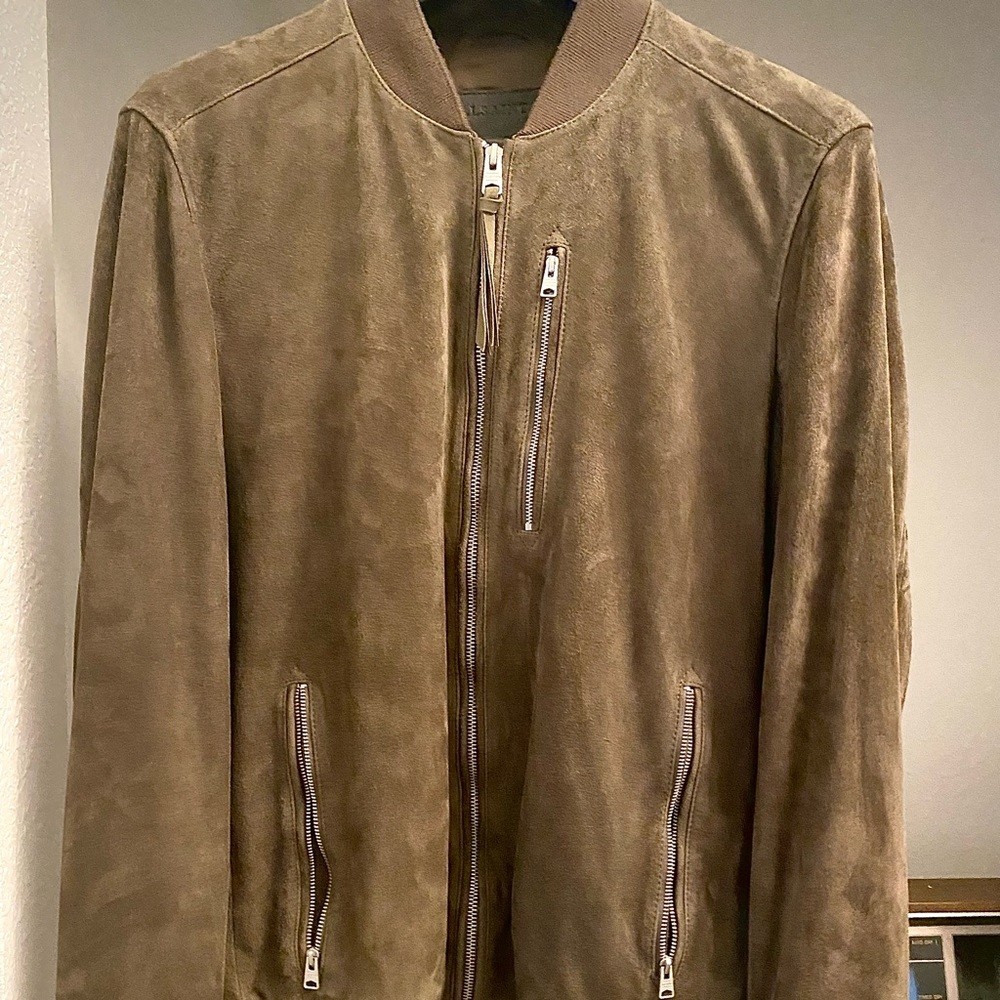 All Saints Kemble Suede Bomber Jacket